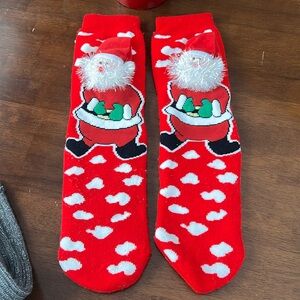 Santa slipper socks Non skid Adorable fun novelty NWOT